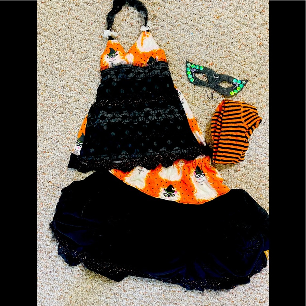 Boutique Love Kitty Halloween Skirt Set